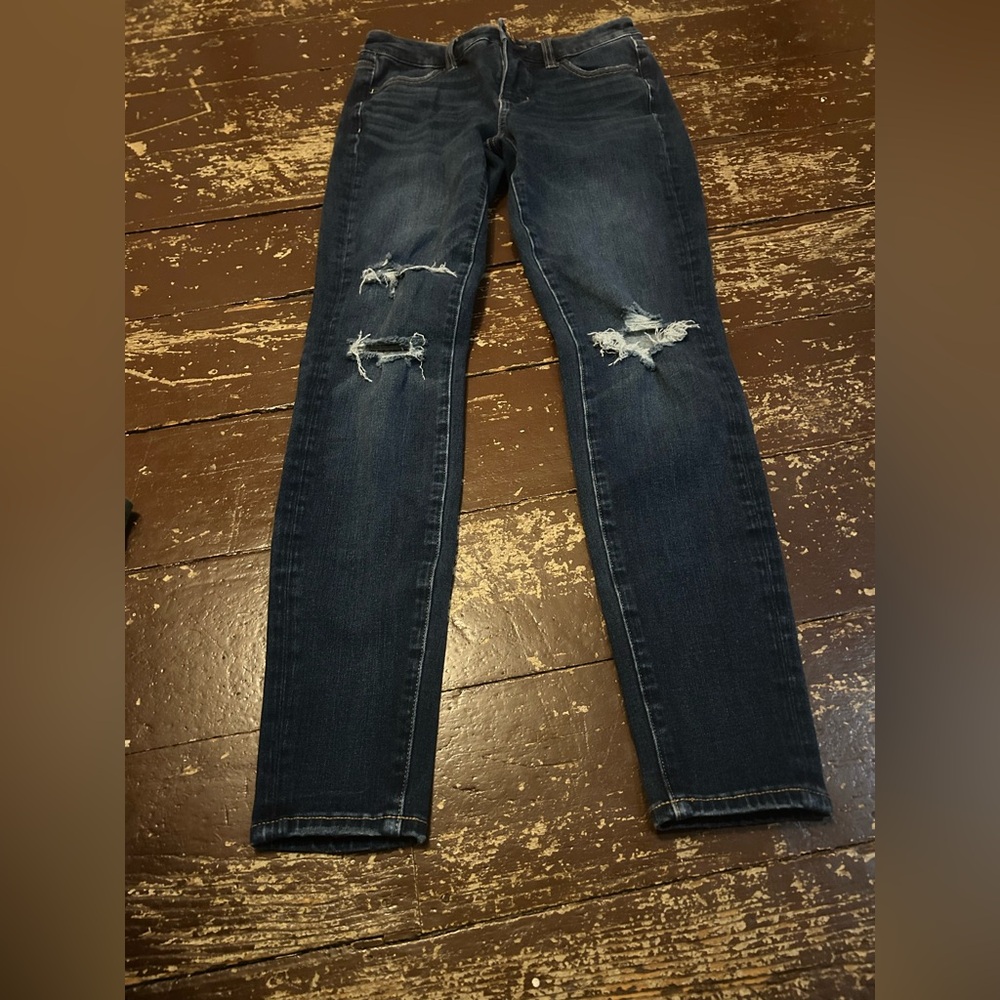 American Eagle Outfitters Dark Blue Distressed Jeans